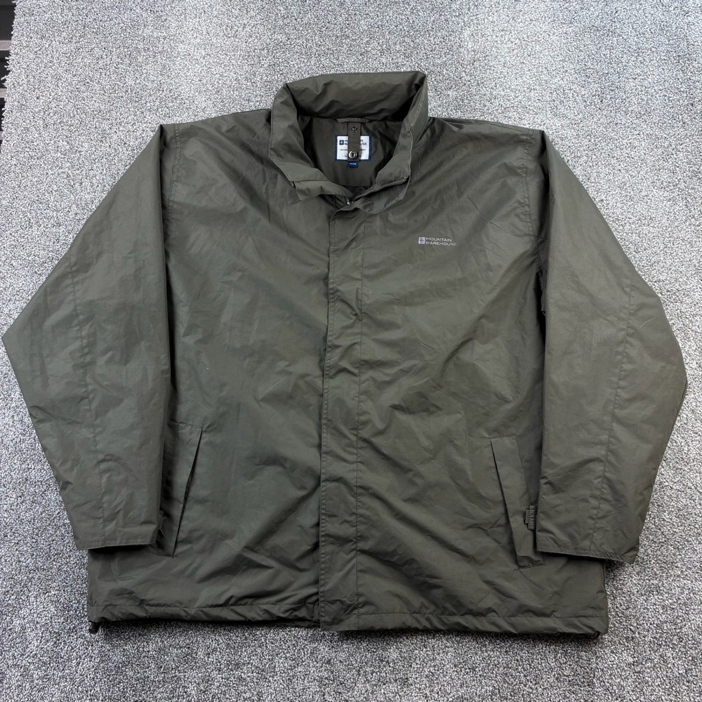 Mountain Warehouse Windbreaker Jacket Mens 4XL Green Zip Outdoor Hiking Utility